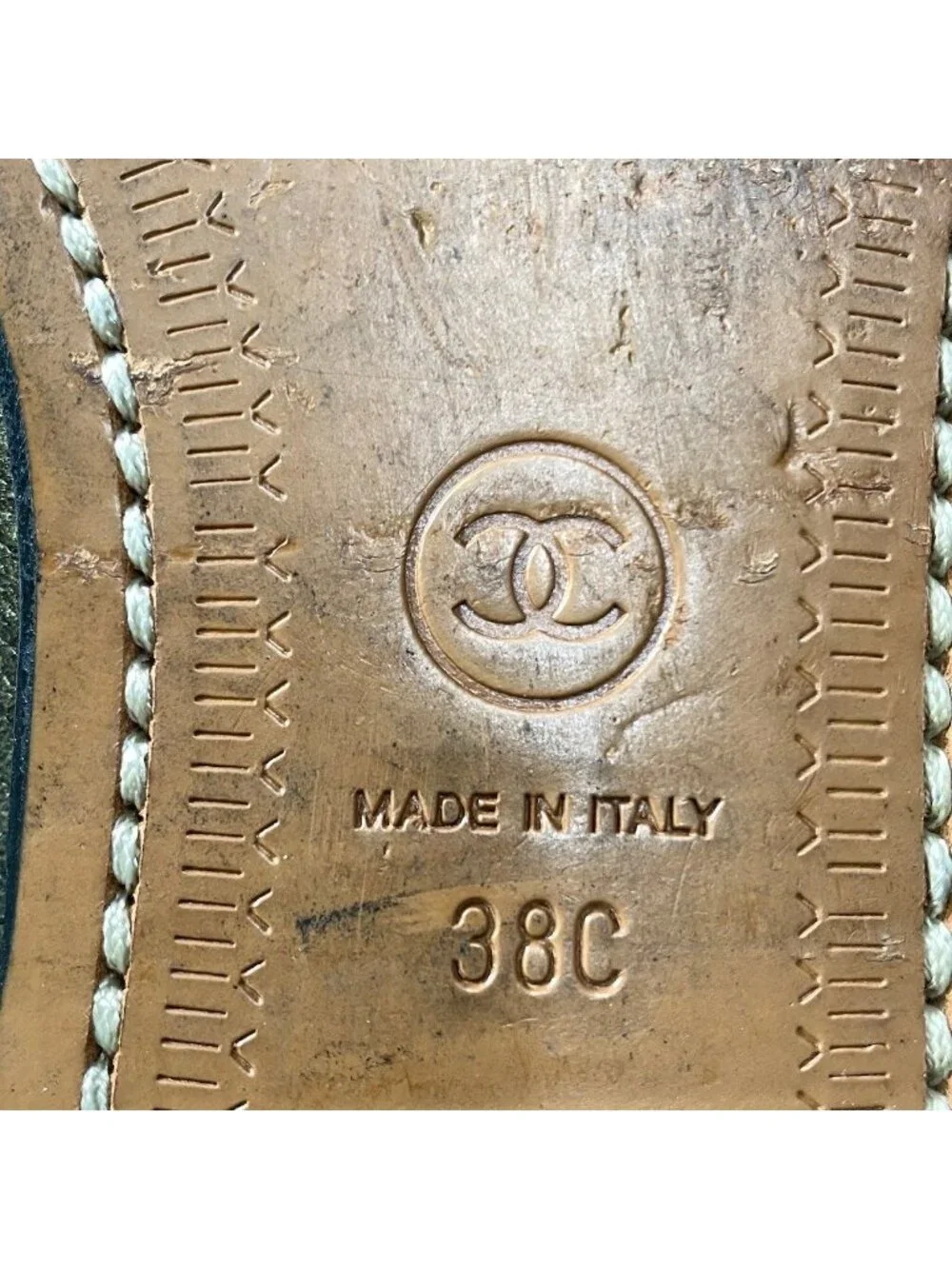 Chanel G9 CC Logo Metallic Gold Loafers